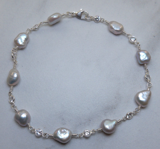 Opalescent Sterling Silver Bracelet