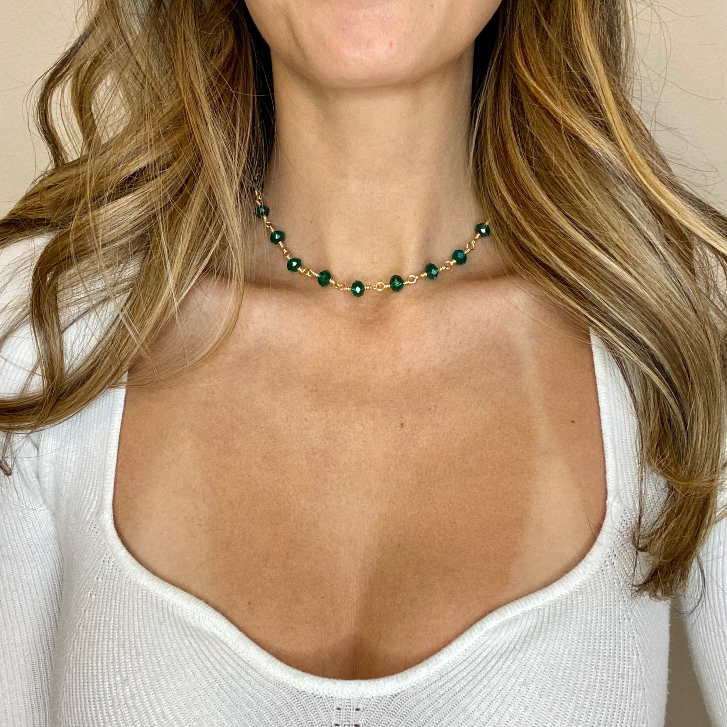 Green Crystal Choker